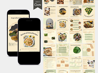 Foodie Template in Canva branding canva coaching editable food instagram nutrition socialmedia template