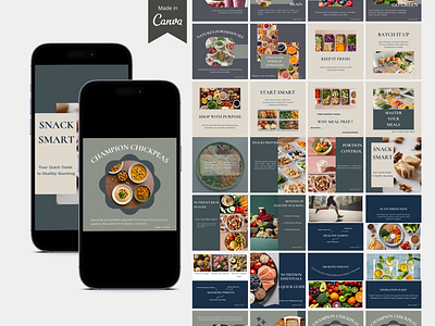 Nutrition Guide Carousel Posts canva coaching design editable instagram nutrition template