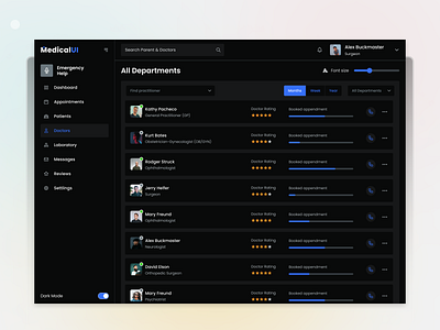 Medical Web Dashboard | Doctor's List analysis community diagnosis figma health monitoring lab medical dashboard medical startup medicine meditation meditation dashboard medtech app mental health minfullness oga online platorm treatment ui ux webdesign wellness