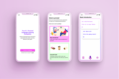 AI - Language Learning Companion - UI ai chatbot conversational design education language ui