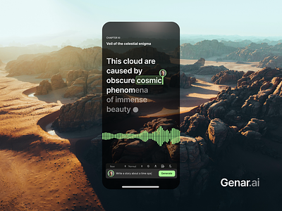 Genar.ai - The Intersection of Storytelling and AI ai chatgpt clean concept customer dalle discord genai midjourney minimal narrative openai poc storytelling ui