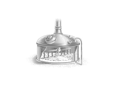 Mashing. Distillate production distillate production engraving vector illustration sketch vector illustration