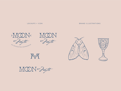 fetedufae Moon & Myth Ball brand design brand identity brand illustrations branding chalice event event branding fantasy illustration lockups moth procreate whimsical