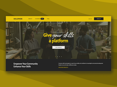 Educational Landing Page Website Design calltoaction cleandesign communitydevelopment communityengagement designinspiration dribbbleshowcase landingpagedesign modernwebdesign onlineplatform portfoliodesign professionalnetworking responsivedesign skillenhancement skills skillsetplatform userexperience userinterface webdesign webdevelopment