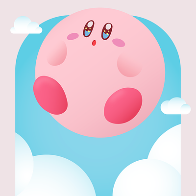 Floating Kirby bandai cute illustrator kirby vector