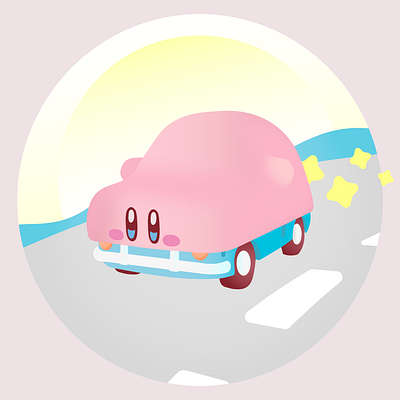Car Kirby illustrator kirby kirbycar vector