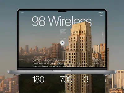 98 Wireless: Luxury Condominium Landing page 98 wireless building condominium descktop exspencive exterior home house inspiration interior interior design landing page luxury premium reference residental complex rich ui ux web design