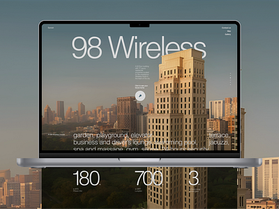 98 Wireless: Luxury Condominium Landing page 98 wireless building condominium descktop exspencive exterior home house inspiration interior interior design landing page luxury premium reference residental complex rich ui ux web design