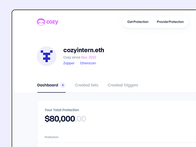 Cozy v2 Public Profiles crypto dashboard defi header profile public