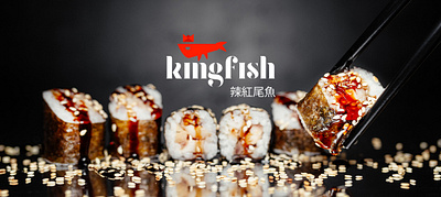 Kingfish Logo design & creative assets branding design food branding design food logo graphic design logo design poster design ui design website design