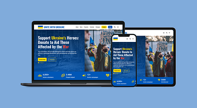 Unite With Ukraine - Charity UX Design app charity design donation nonprofit responsive design ui ukraine user experience user interface ux web design