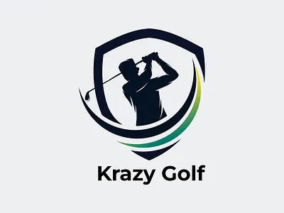 Golf Logo 3d animation band identity branding crazy design golf golf logo graphic design illustration krazy golf logo logo design luxury man motion graphics typography ui ux vector