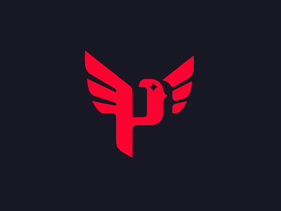 Piclyt ✦ Logo Design animal bird branding cyber eagle feather fly flying freedom graphic design illustration logo logodesign logotype p security star typography wing wings