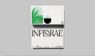 Inflorae brand identity business card logo typography