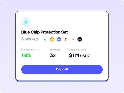 Protection Sets card component crypto defi market marketing module ui design