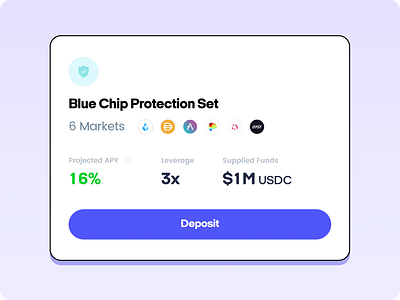 Protection Sets card component crypto defi market marketing module ui design