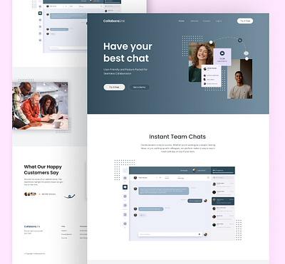 CollaboraLink - User friendly Chat App chat app landing page ui visual design web design