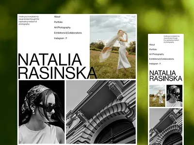 Photography Artist Landing Page / Portfolio beauty branding design fashion graphic design landing page natural personal brand photography portfolio ui