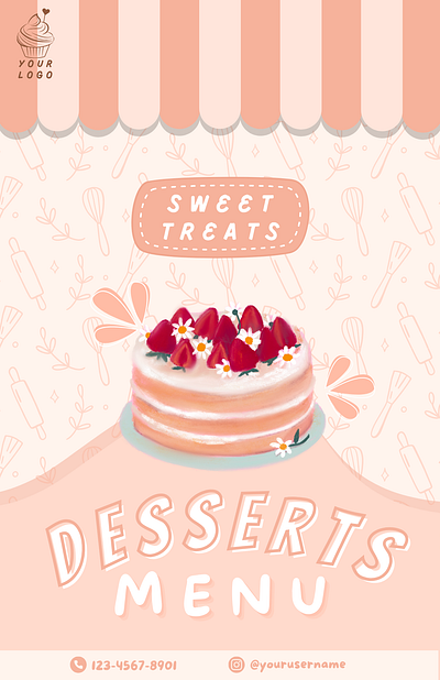 Dessert Menu branding graphic design illustration menu