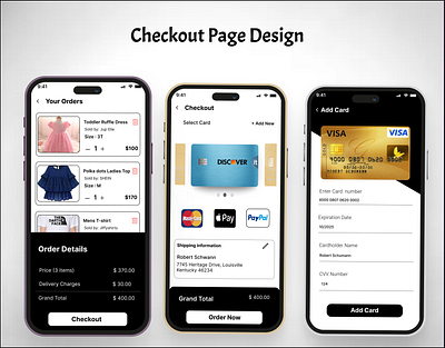 Checkout Page Design app design checkout page desgn challenge design figma interaction design mobile app ui user experience ux