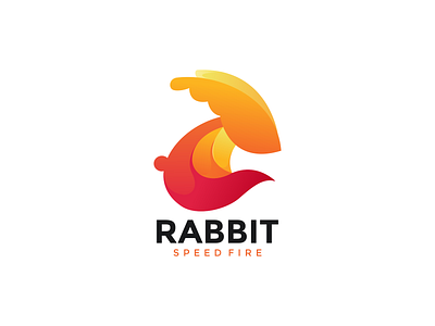 Rabbit Speed Fire Logo Vector Design Template branding design fire graphic design illustration logo logos rabbit vector