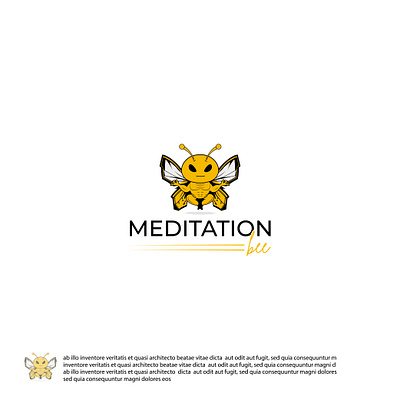 Meditation Bee Mascot Logo bee bee logo bee yoga cartoonish logo graphic design logo logodesign mascot logo meditation bee logo meditation logo modern logo yoga bee yoga logo