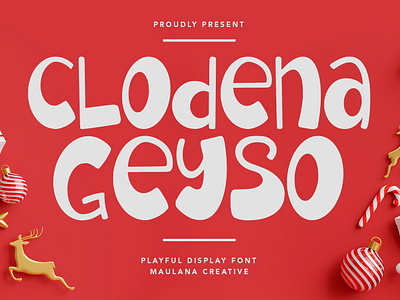 Clodena Geyso Playful Display Font animation branding christmas design font fonts fonts maulana graphic design lettering logo modern font nostalgic sans font