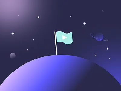 Conquer with video branding design gradient graphic design illustration planets space ui universe vector