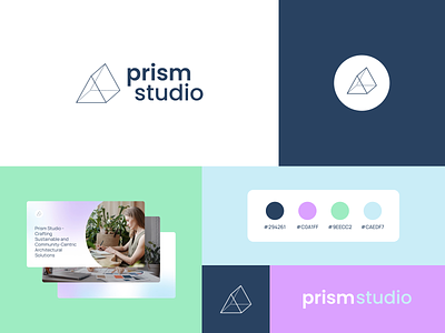 Prism Studio architecture brand branding color palette design graphic design guidelines illustration logo style tile ui