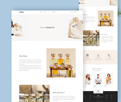 Perfume E-commerce About us Page about us about us page best landing page e commerce design e commerce website figma design inner page landing page modern website perdume ui perfume website trendy website ui ux website ui