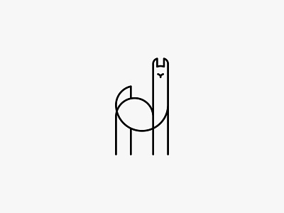 Llama 2 animal line art llama logo minimal modern simple