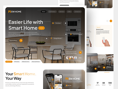 NEWHOME - Smart Home Landing Page architecture design furniture home page landing page smarthome ui uidesign web web design website website design