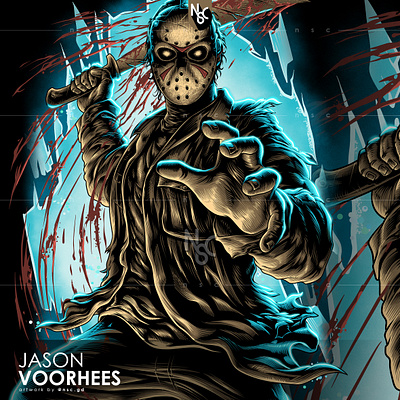 Jason Voorhees apparel clothing clothing brand dark halloween halloween merchendise horror illustration jason jason voorhees merchendise merchendise band metal metal band monster nft nft art nft artist nft creator spooky