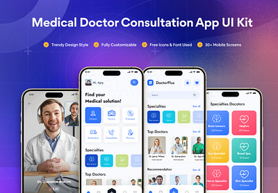 DoctorPlus - Medical Doctor Consultation App UI Kit yoga