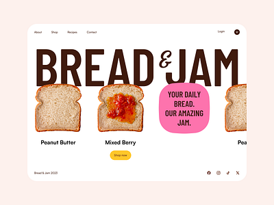 Bread & Jam Concept branding bread concept design food interface jam layout shop site ui ux web website