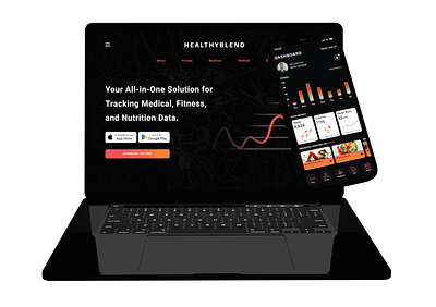 HealthyBlend adobe application case study desktop figma fitness graphic design health inspiration journal medical mobile mockup nutrition project responsive tracking ui ux wellness