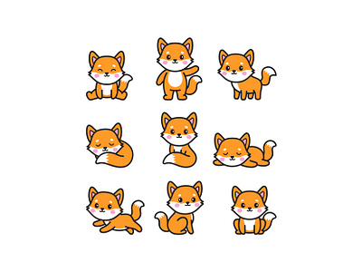 Fox Doodle Cartoon babyfox cute cutefox doodle fox icon illustration logo vector