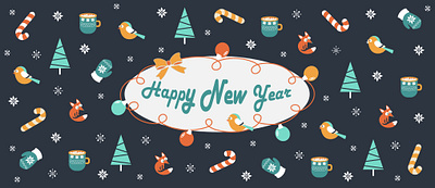 Happy New Year pattern art artwork design drawing graphic design illustration newyear pattern vector vectorart
