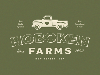 Hoboken Farms | Logo Redesign badge brand branding design farm farm market graphic design illustration illustrator logo patch logo print small business typography