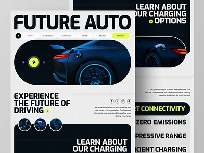 Kraftfahrzeug - Electric Vehicle EV Company Landing Page Website auto automobile automotive car charging station company design electric car electric vehicle electricity ev home page landing page ui ux vehicle web web design website website design