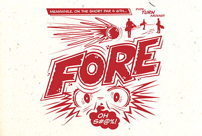 FORE!! comic design golf graphic design illustration sport type vector