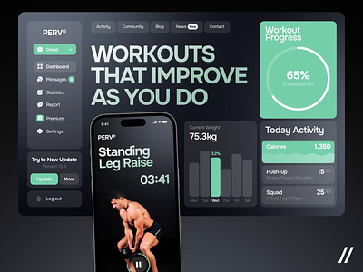 Fitness Mobile iOS App android animation app app design app interaction app ui dark theme dashboard design fitness ios mobile mobile ui online sport statistics ui uiux ux workout