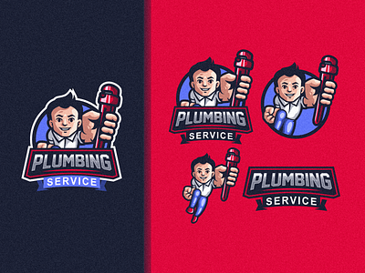 Plumbing Service Logo branding design graphic design identity illustration logo mark plumber plumbing service tshirt vector