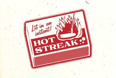 Hot Streak apparel design fire flame golf graphic design illustration matchbook matchbox matches putting sport type vector