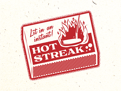 Hot Streak apparel design fire flame golf graphic design illustration matchbook matchbox matches putting sport type vector