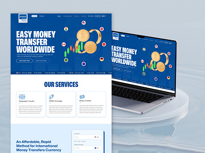 Finance Home Page adobexd blue finance forex graphic design home page illustrations landing page money money transer web design