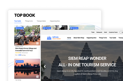 Angkor Wonder Tourism Service in Siem Reap Web UI Design. graphic design ui