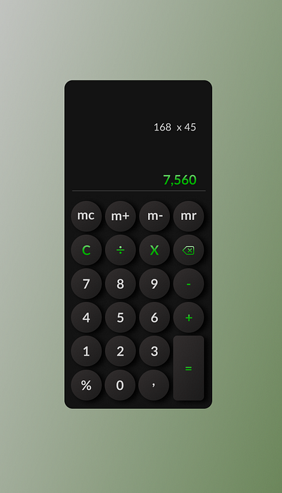 Calculator UI app design ui