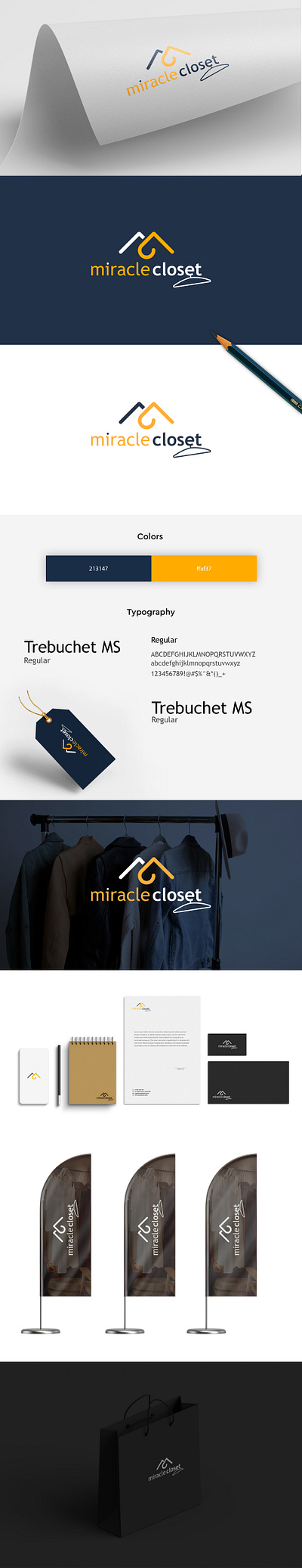 Miracle Closet Logo Presentation advertisement app logo branding closet logo clothing logo graphic design illustration logo logo design