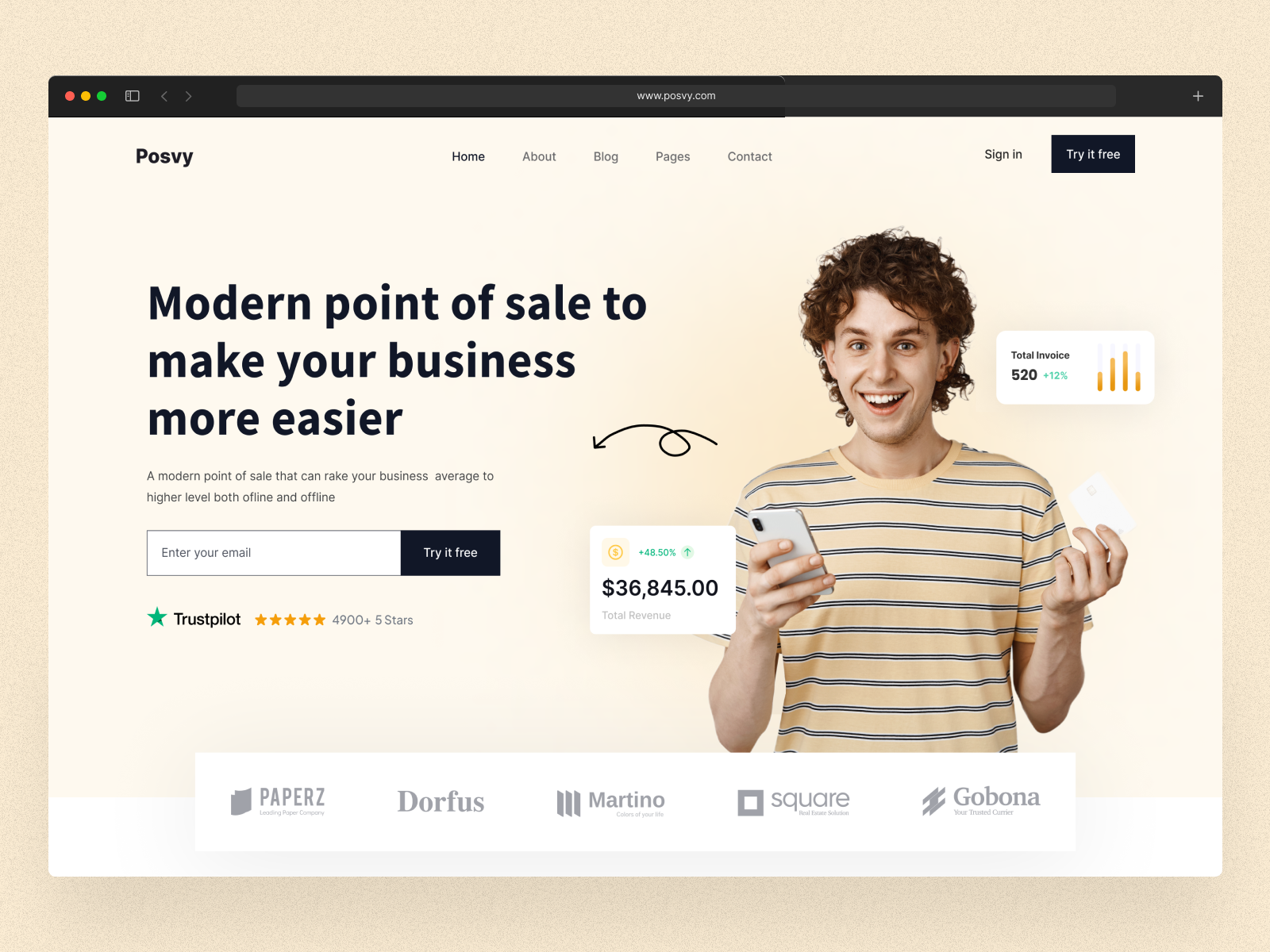 Posvy - Point of Sales Website Design : Landing Page by Pixelics on ...